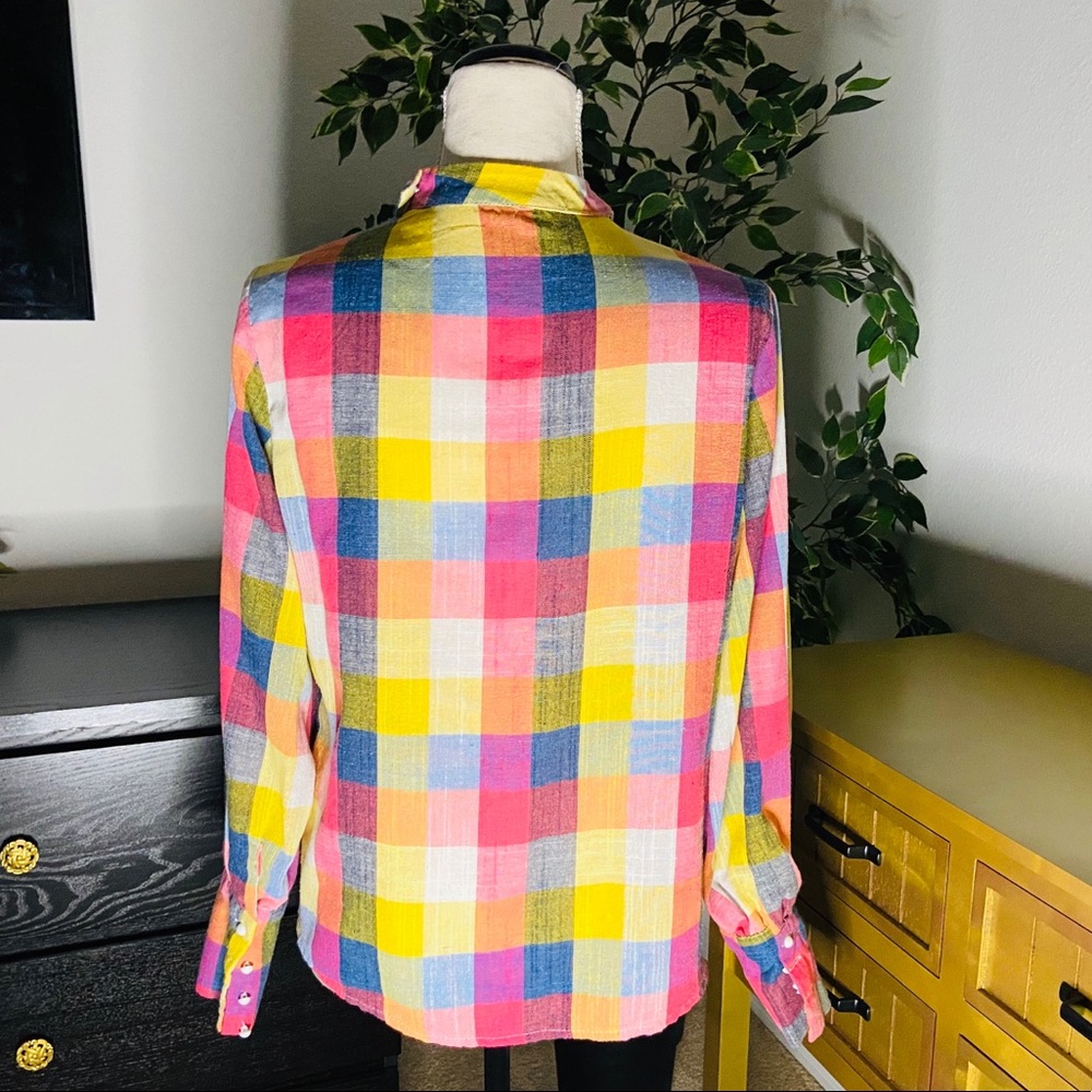 Color Block Plaid Top - Picture 5 of 8